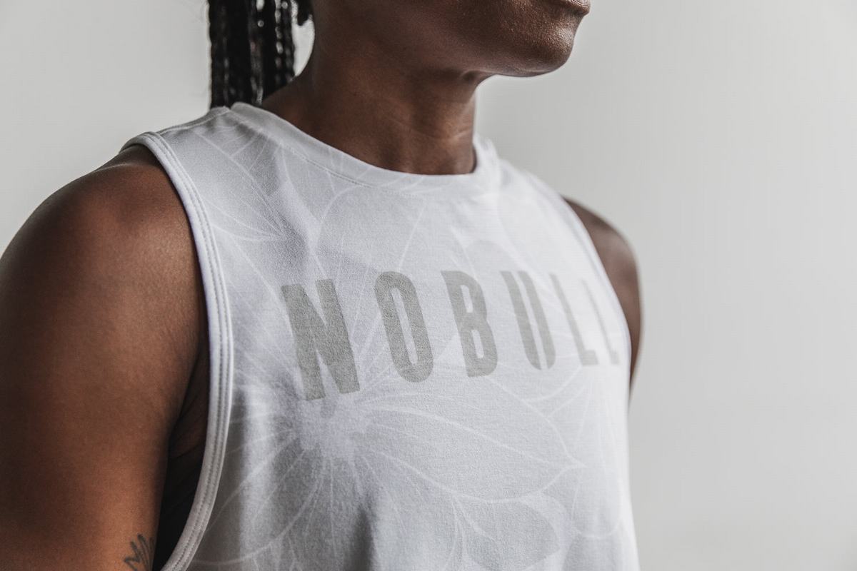 Nobull Muscle Women's Tank Tops White | Australia (DU2701)